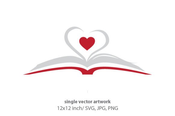 Book and Heart, Logo Icon