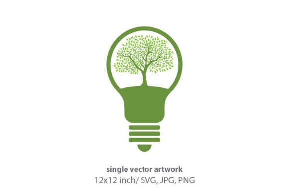 Eco Light Bulb: A Thoughtful Icon for Embroidery Projects