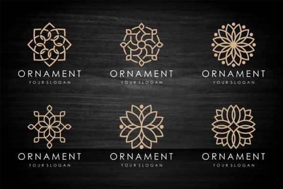 Floral Ornament Logo and Icon Set: Graphics & Logos for Local Branding