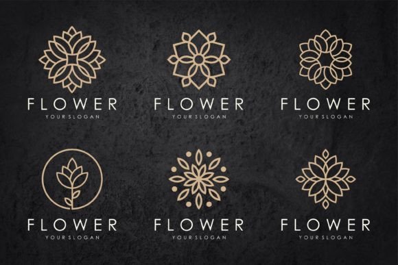 Floral Ornament Logo Icon Set: SVG Graphics & Logos