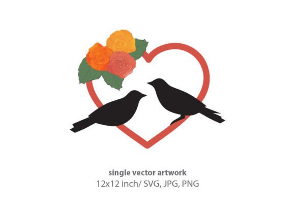 Heart with Birds: Editorial Icons & Graphics