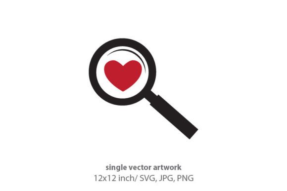 Magnifying Glass Heart Graphics & Icons