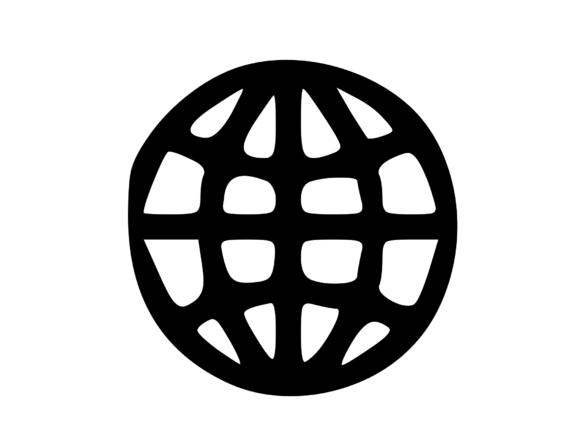 New Web Ding Globe Icon: Graphics for Crafts & Content