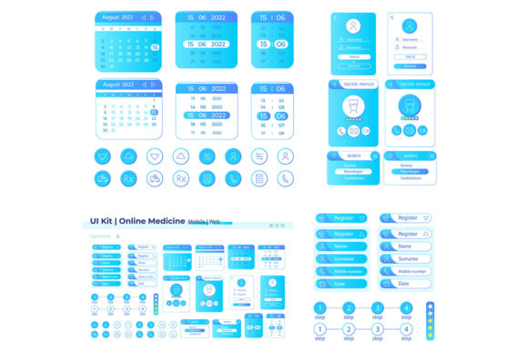 Online Medicine UI Elements Kit: Graphics & UI Kits