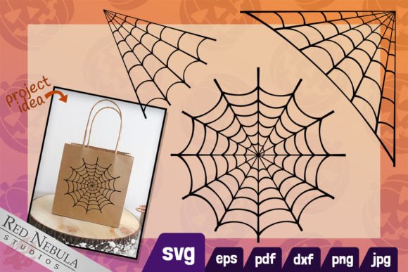 Spooky Halloween Spiderweb SVGs, 3 Pack