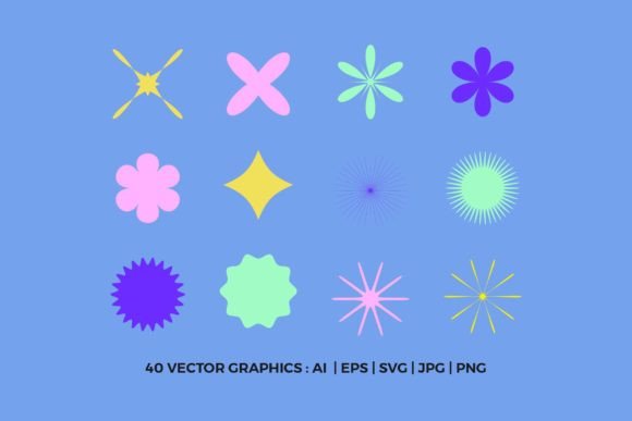 Star and Flower Graphics: Decorative Elements for Modern Branding
