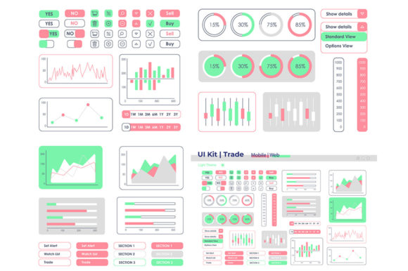 Trading Infographics UI Elements Kit: Graphics for Ux And Ui Kits