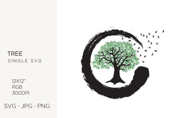 Tree Inside Zen Symbol Graphics & Icons