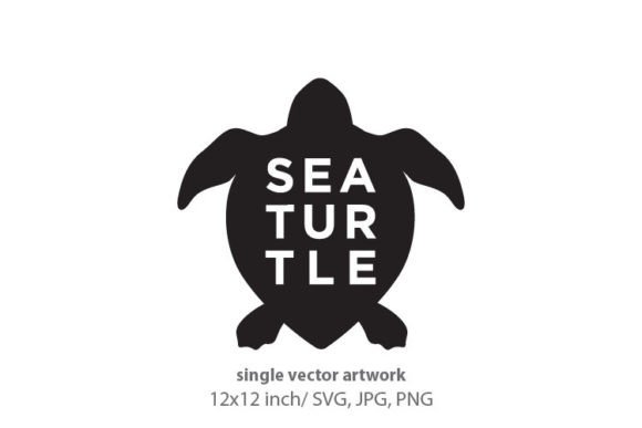 Typography and Illustration Sea Turtle Graphics